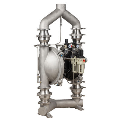 مضخة مسحوق هوائية بتصميم جديد مع غشاء PTFE ومعدل تدفق 150 جالون في الدقيقة للتطبيقات الصناعية